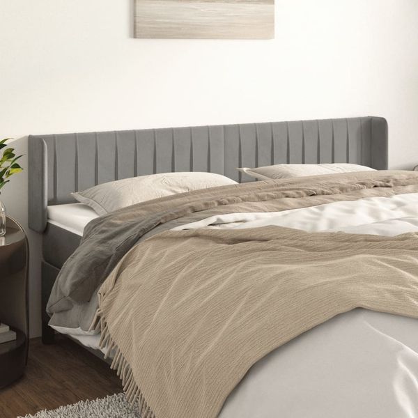 vidaXL Čelo postele so záhybmi bledosivé 163x16x78/88 cm zamat
