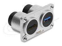 Delock - Zacvakávací modul - built-in, 5 Gbps, 4K - HDMI, USB - stříbrná