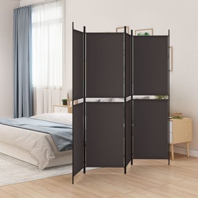 vidaXL 4-panelový paraván hnedý 200x200 cm látkový