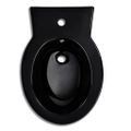 Čierna keramická toaleta a bidet