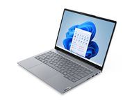 Prevedenie závesu 180 stupňov - Intel Core 5 - 210H / až 4.8 GHz - Win 11 Pro - Intel Graphics - 16 GB RAM - 512 GB SSD NVMe - 14" IPS 1920 x 1200 - Gigabit Ethernet - Wi-Fi 6E, Bluetooth - dvojtónová arktická sivá - kbd: česká/slovenská - s 3 roky Lenovo Onsite Support