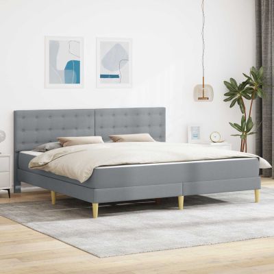 vidaXL Rám postele s matracom Svetlosivá 200 x 200 cm Látka