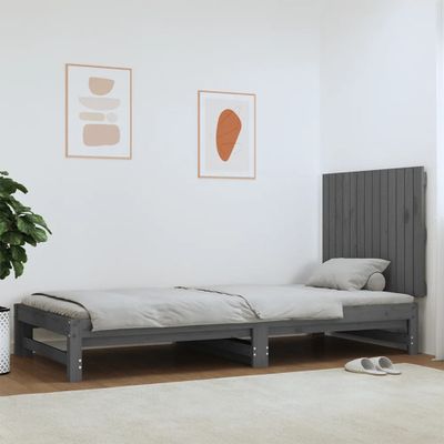 vidaXL Nástenné čelo postele sivé 82,5x3x60 cm masívna borovica