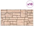 vidaXL 3D nástenné panely s dizajnom béžových tehál 10 ks EPS