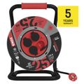 Predlžovací kábel EMOS P084254 PROFI na bubne 25 m / 4 zás. / čierny / guma-neoprén / 230V / 1,5 mm2