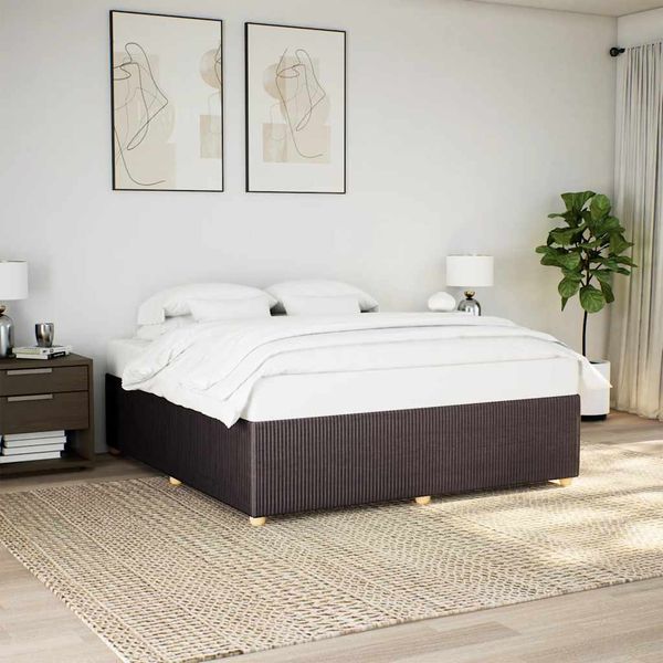 vidaXL Posteľ bez matraca tmavohnedá 200x200 cm látka