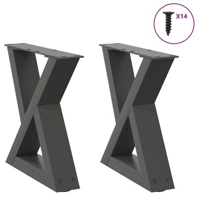 vidaXL Nohy konferenčného stolíka 2 ks antracitové 30x(30-31,3) cm oceľové