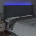 vidaXL Čelo postele s LED tmavosivé 183x16x118/128 cm látka