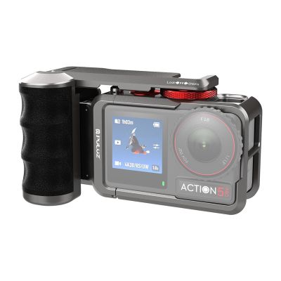 Kovové ochranné puzdro s rukoväťou Puluz pre DJI Osmo Action 5 Pro / Action 4 / Action 3