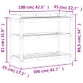 vidaXL Stôl na presádzanie s policami biely 108x45x86,5 cm borovica