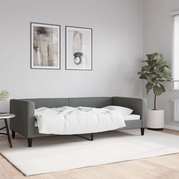 vidaXL Denná posteľ tmavosivá 90x190 cm látka