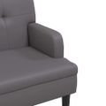 vidaXL Lavička s operadlom sivá 112x65,5x75 cm umelá koža