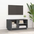 vidaXL TV skrinka sivá 80x35x40,5 cm masívna borovica