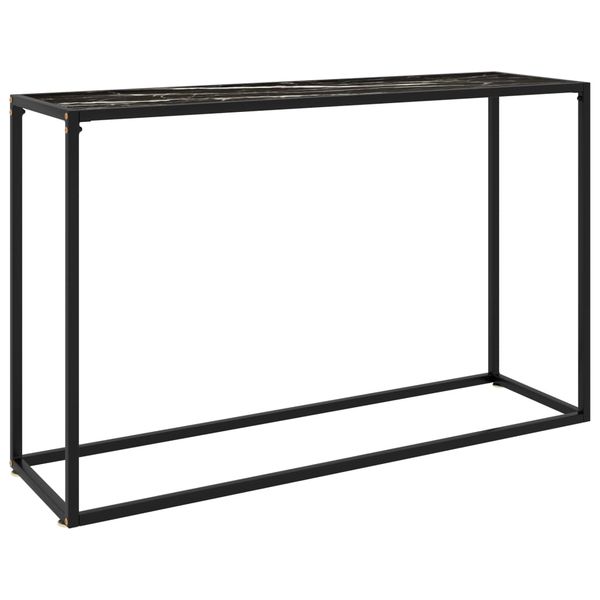 vidaXL Konzolový stolík čierny 120x35x75 cm tvrdené sklo