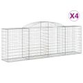 vidaXL Oblúkové gabiónové koše 4ks 300x50x100/120cm pozinkované železo