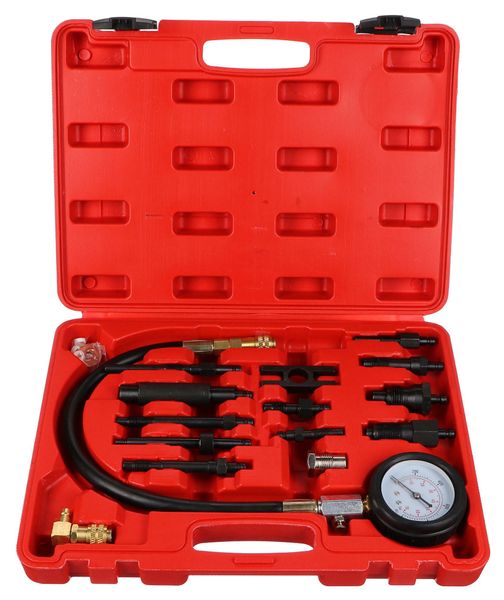 Sada pro testování komprese naftových motorů MECHANIC ENGINE TESTER 23, 0-70bar, 23ks SIXTOL