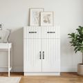vidaXL Servírovacia skriňa Biela 66 x 34,5 x 87 cm Kompozitné drevo