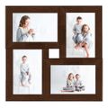 vidaXL Kolážový fotorámik na 4 fotky (13x18 cm) tmavohnedý MDF