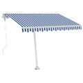 vidaXL Samostatne stojaca automatická markíza 300x250 cm modro-biela