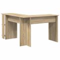 vidaXL Rohový stôl Sonoma dub Kompozitné drevo 140 x 113,5 x 75 cm