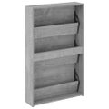 vidaXL Botník so zrkadlom 3-poschodový sivý sonoma 63x17x102,5cm