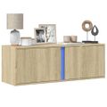 vidaXL TV nástenná skrinka s LED svetlami dub sonoma 100x31x35 cm