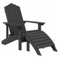 vidaXL Záhradné stoličky s podnožkami Adirondack 2 ks HDPE antracitové