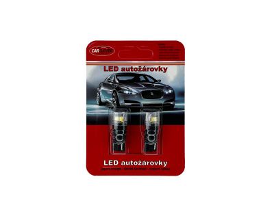 Autožiarovka LED T10 12V CARCLEVER 4LED 2835SMD biela 2ks