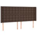 vidaXL Čelo postele so záhybmi hnedé 203x16x118/128 cm umelá koža
