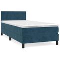 vidaXL Posteľný rám boxsping s matracom tmavomodrý 100x200 cm zamat