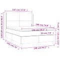 vidaXL Posteľ boxsping s matracom a LED zelená 140x190 cm látka