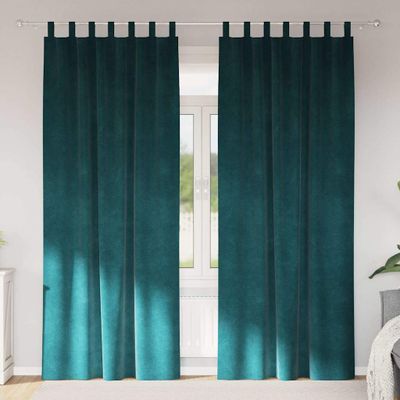 vidaXL Zatemňovacie závesy 2 pcs Tmavozelená 140 x 225 cm Zamat