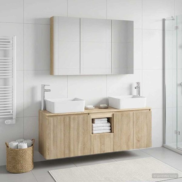 vidaXL Set kabinetov do kúpeľne 4 pcs Dub sonoma Kompozitné drevo