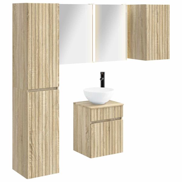 vidaXL Set kabinetov do kúpeľne 5 pcs Dub sonoma 43 x 11,5 x 60,5 cm