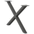 vidaXL Nohy konferenčného stolíka v tvare X, 2 ks, antracitové, 70 x (42-43) cm, oceľ