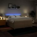 vidaXL Posteľný rám boxspring s matracom krémový 180x200 cm látka