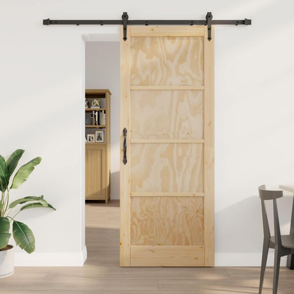 vidaXL Posuvné dvere ORKDAL Prírodná a čierna 83 x 211 cm