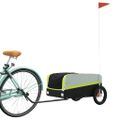 vidaXL Vozík za bicykel, čierno zelený 30 kg, železo