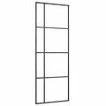 vidaXL Posuvné dvere s kovaním 76x205 cm ESG sklo a hliník
