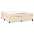 vidaXL Posteľný rám s boxspringom krémová 180x200 cm látka