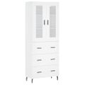 vidaXL Vysoká skrinka biela 69,5x34x180 cm spracované drevo
