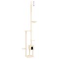 vidaXL Strom pre mačky od podlahy po strop krémový 258,5-284,5 cm