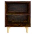 vidaXL Nočné stolíky nohy z masívneho dreva 2 ks dymový dub 40x30x50cm
