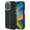 Puzdro Mercedes pre iPhone 16 Pro Max 6,9" MEHMP16X23SUMBK Hardcase Silicone Blue Stripe MagSafe čierne