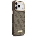 Guess 4G Logo Plate MagSafe puzdro pre iPhone 17 Pro Max hnedá