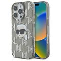 Puzdro Karl Lagerfeld pre iPhone 16 Pro 6,3" KLHCP16LHKLPKHK čierne Hard IML Karl Head Elektrolyticky pokovované