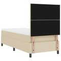 vidaXL Posteľ s pružinovým rámom Krémová 90 x 190 cm látka