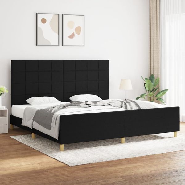 vidaXL Posteľ bez matraca čierny 200x200 cm látka