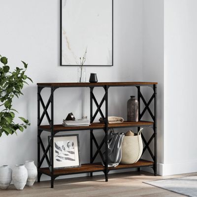 vidaXL Konzolový stolík hnedý dub 100x28x80,5 cm kompozitné drevo