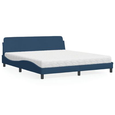 vidaXL Posteľ s matracom Dover modrý 180x200 cm látka
